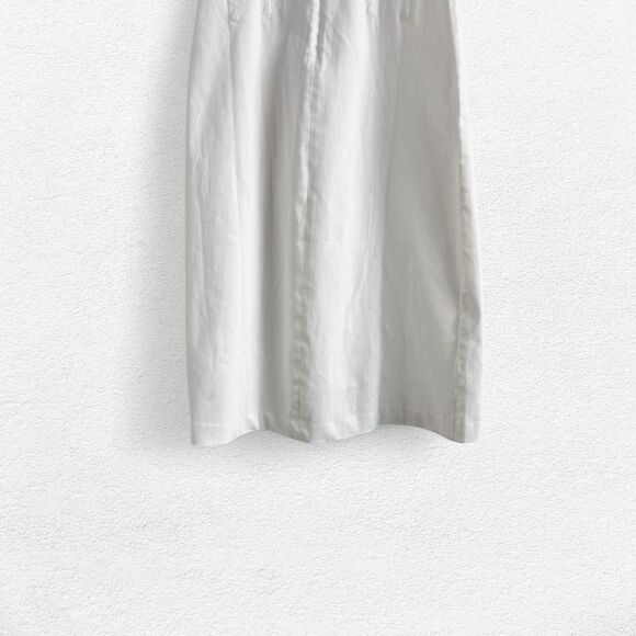 J.Crew Stretch Twill Corset Midi Dress in White - Picture 6 of 8